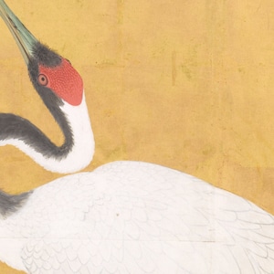 Japanese crane art print / vintage art / asian bird art / asian art / japanese crane art / chinoiserie / bird art / wall decor / art image 3