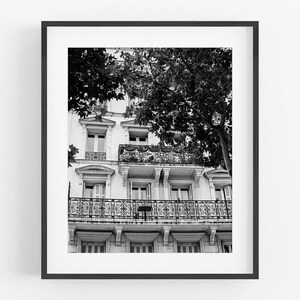 Paris France Architecture Facade, Travel Gallery Wall B&W Photo Print