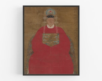 Impresión artística de retrato femenino chino (chinoiserie)