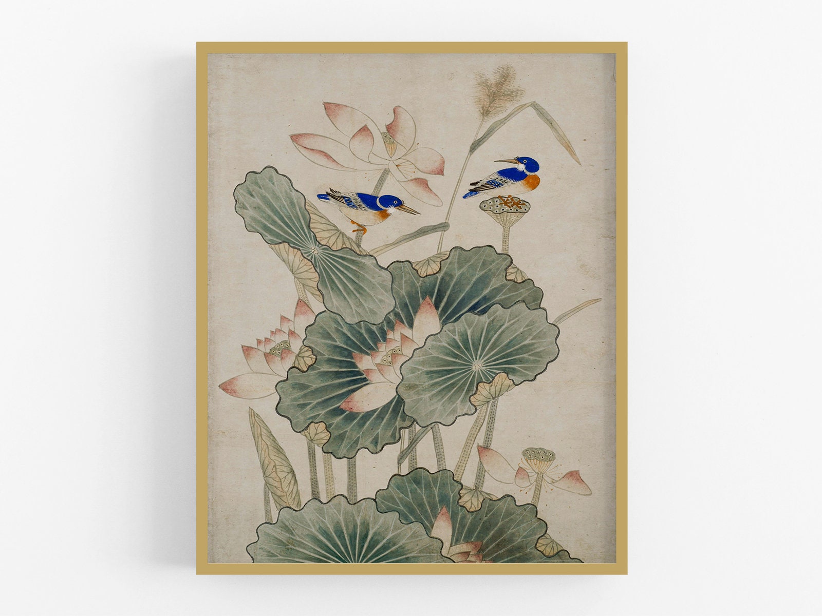 Lotus Art Print 3 / Vintage Asian Art / Flower Art / Water - Etsy