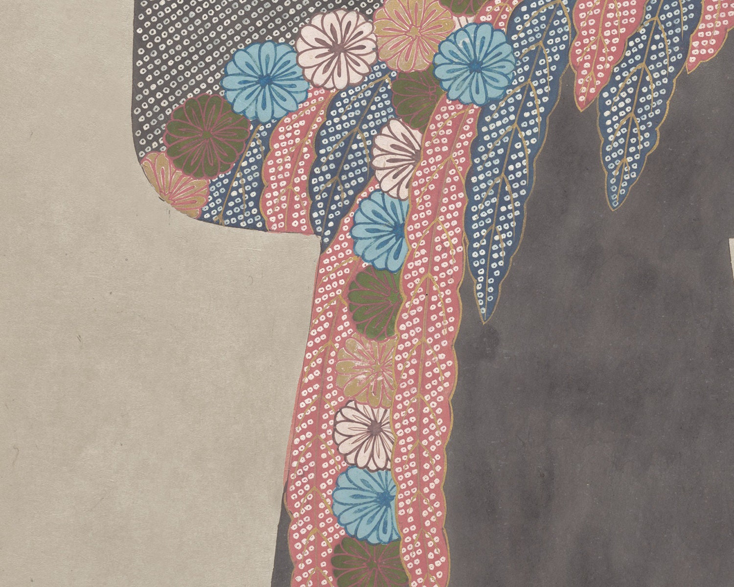 Set of Two Japanese Kosode Kimono Design Art Prints / Vintage | Etsy