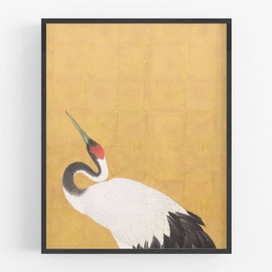 Japanese crane art print / vintage art / asian bird art / asian art / japanese crane art  / chinoiserie / bird art / wall decor / art