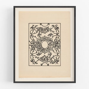 Ornamental block art print /  art / wall decor / chinoiserie / asian art /  chinoiserie / european art /  wood block