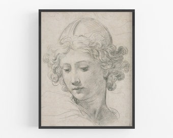 Renaissance Portrait Sketch Art Print
