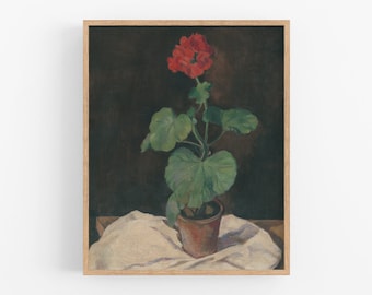 Geraniums in a Pot Art Print