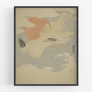 Japanese phoenix art print /  art / botanical prints /  print / japanese art / bird art / bird print / wall decor / asian art