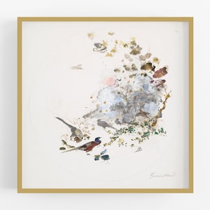 French pheasant sketch for a porcelain plate / botanical art / art print / french art / flower print / bird art / wall decor / sketch