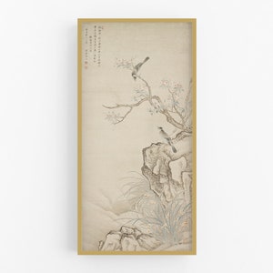 Birds in a Crab-apple Tree Chinoiserie Art Print / Vintage Art / Chinese Art / Bird Art / Wall Decor / Asian Art / Chinoiserie Art / Art