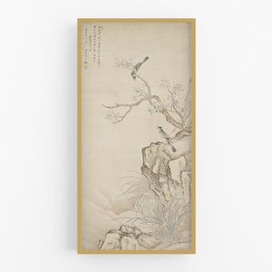 Birds in a Crab-apple Tree Chinoiserie Art Print /  Art / Chinese Art / Bird Art / Wall Decor / Asian Art / Chinoiserie Art / Art