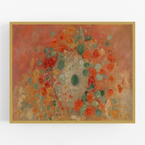 Nasturtiums art print /  art / art print / flower art / flower painting / wall decor / farmhouse art / flower oil painting / art