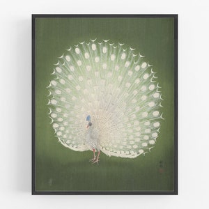 Japanese Peacock Art / Vintage Art / Botanical Art / Art Print / Japanese Art / Peacock Art / Bird Art Print / Wall Decor / Asian Art / Art