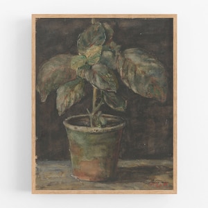 Potted Plant Painting Farmhouse Decor Style Art Print