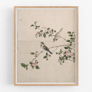 Japanese bird art print /  art / botanical prints /  print / japanese art / bird art / chinoiserie / wall decor / asian art