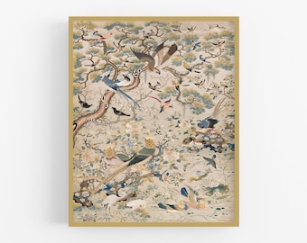 Chinese Birds in a Garden Chinoiserie Art Print