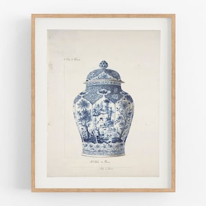 French Chinoiserie Vase Ginger Jar with Tree Design Art Print