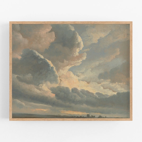 Cloud Study Watercolor, Beach Decor Art Print