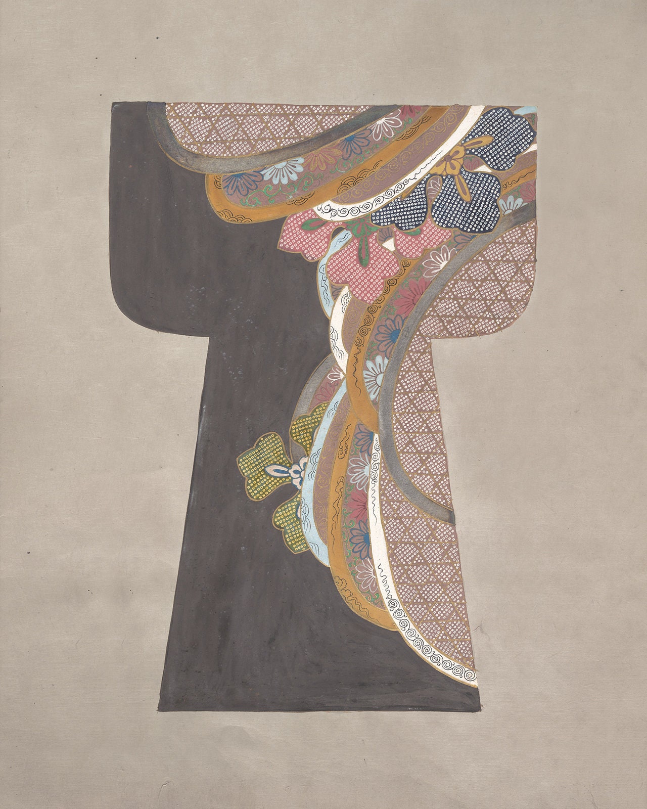 Set of Two Japanese Kosode Kimono Design Art Prints / Vintage - Etsy