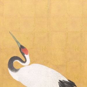 Japanese crane art print / vintage art / asian bird art / asian art / japanese crane art / chinoiserie / bird art / wall decor / art image 2