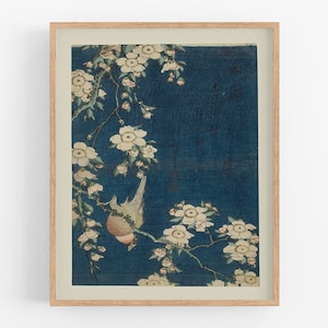 Japanese flowers botanical art /  art / botanical prints / art print / japanese art / flower art / bird art print / wall decor / art