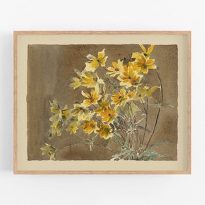 Yellow daisies watercolor art print / daisy painting / daisy art / vintage art / flower watercolor / flower art / farmhouse decor / art