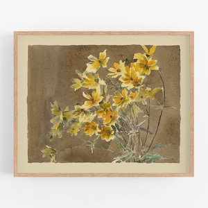 Yellow daisies watercolor art print / daisy painting / daisy art /  art / flower watercolor / flower art / farmhouse decor / art