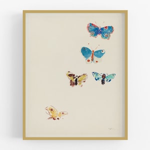 Watercolor Butterflies Art Print #1 / Vintage Art / Vintage Butterfly Art / Butterfly Art / Wall Decor / Nursery Art / Watercolor Butterfly
