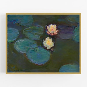 Nympheas by Claude Monet art print / french art / vintage art / flower art / wall decor / water lily art / masters art / farmhouse art / art