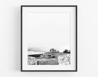 Rock of Cashel Ireland Scenic Photo Print / Black and White Photography / Travel Photography / Travel Art / Wall Decor / Gallery Photo / Art