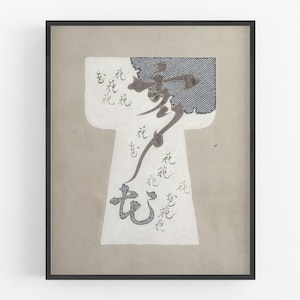 Japanese Kosode Kimono Design Art Print /  Art / Japanese Art / Wall Decor / Asian Art / Chinoiserie Art / Chinoiserie / Kimono Art
