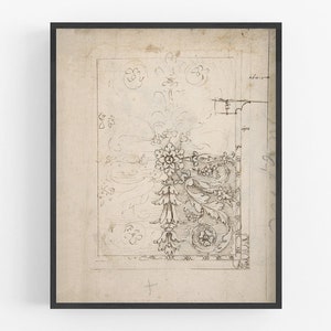 French ceiling plan art print / architecture sketch / french art / wall decor / european art / art / architecture art / architecture drawing