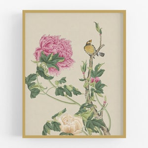 Chinese Flowers and Birds Chinoiserie Art Print #11