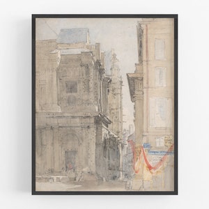 Paris watercolor art /  art / paris art / wall decor / european art / architectural art / parisian art / watercolor art