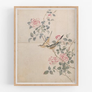 Japanese bird art print /  art / botanical prints /  print / japanese art / bird art / chinoiserie / wall decor / asian art