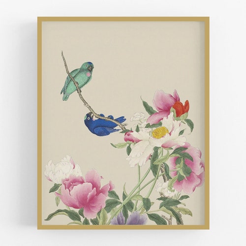 Chinoiserie Birds Art Print / Vintage Art / Chinese Art / Bird - Etsy