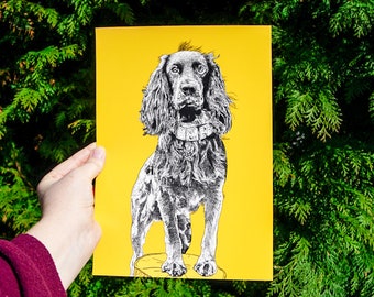 CUSTOM Pet Illustration from Your Photos - Detailed Fine Art Print