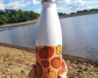 Autumn Pumpkin Metal Water Bottle/Flask