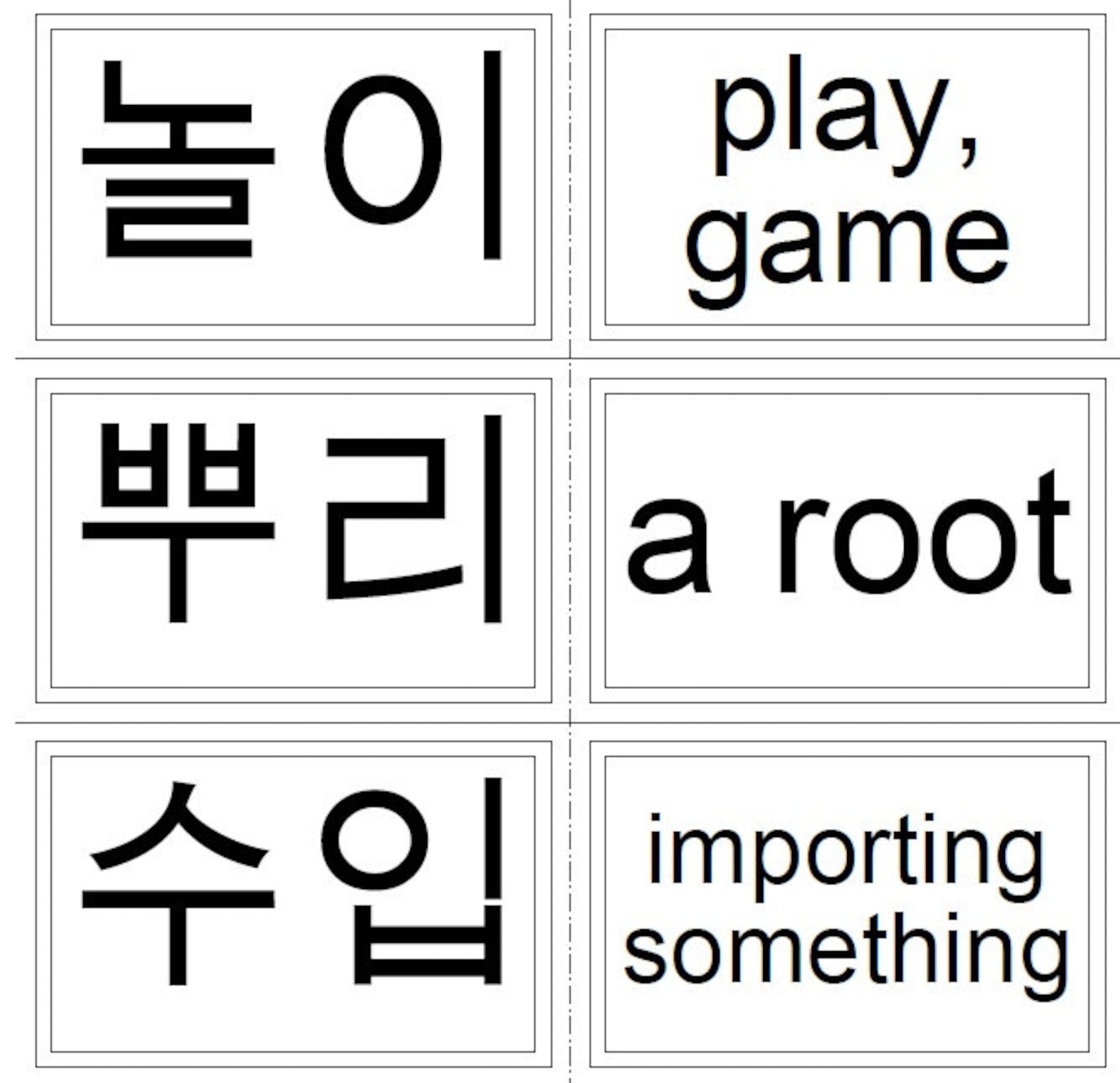 Set 2 1000 Korean hangul 한국어 & English Sight Words 1001 Etsy UK