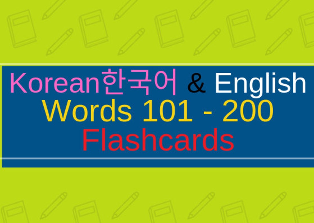 Words101200korean/english Flashcards Etsy