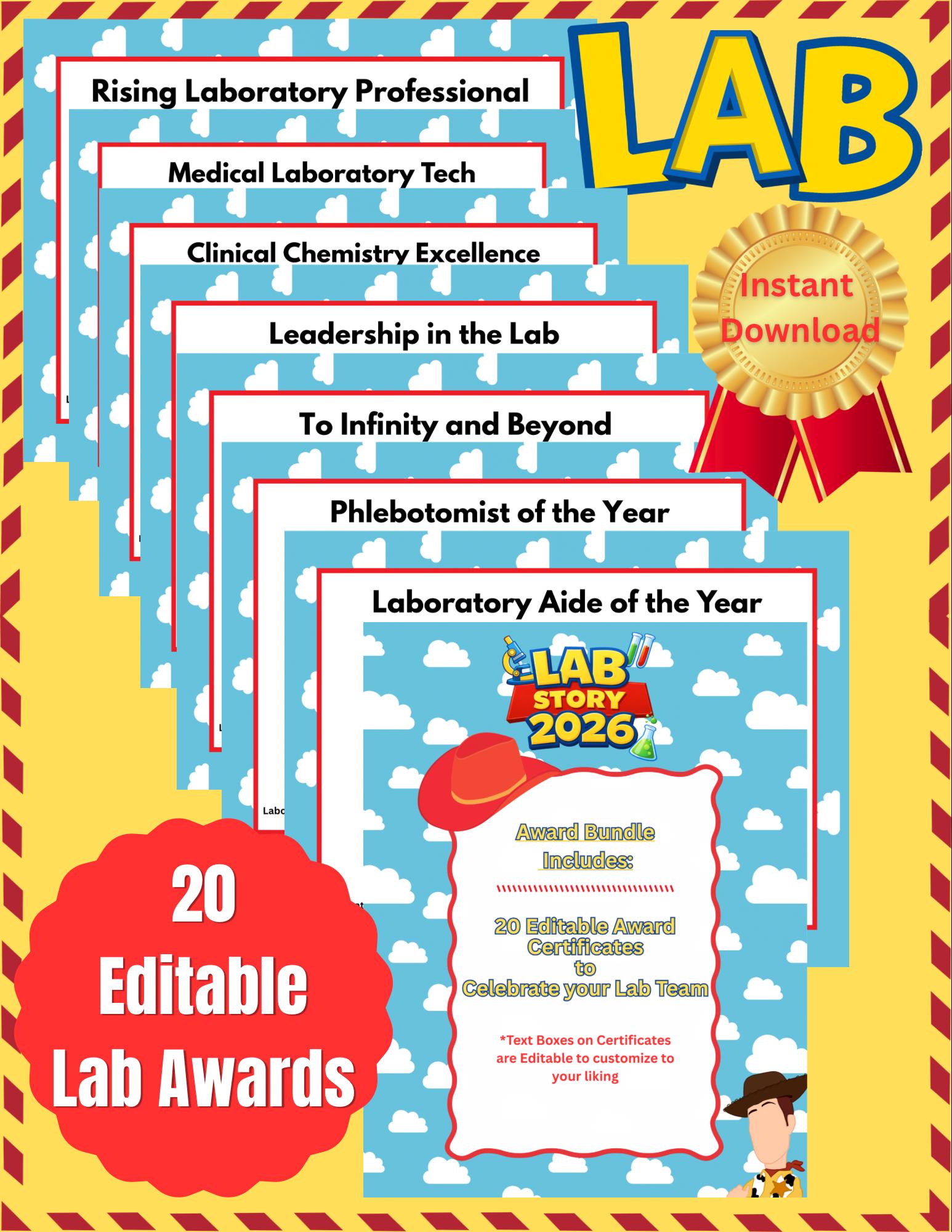 Lab Week Awards 2026 | 20 Editable Award Certificates | Lab Story ...