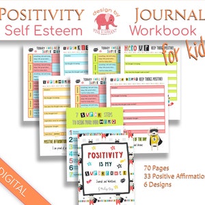 Printable Mindfulness Journal Pages & Workbook for Kids, Self Love ...
