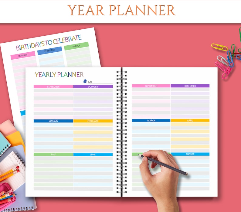 Teacher Planner Printable Academic Planner Inserts Teacher Etsy España