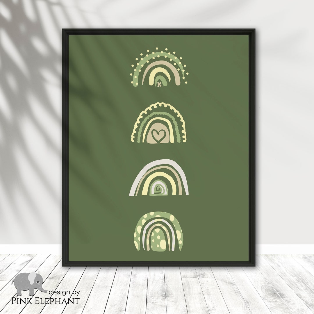 Abstract Art Print, Rainbow Wall Art, Colorful Wall Art Poster, Boho