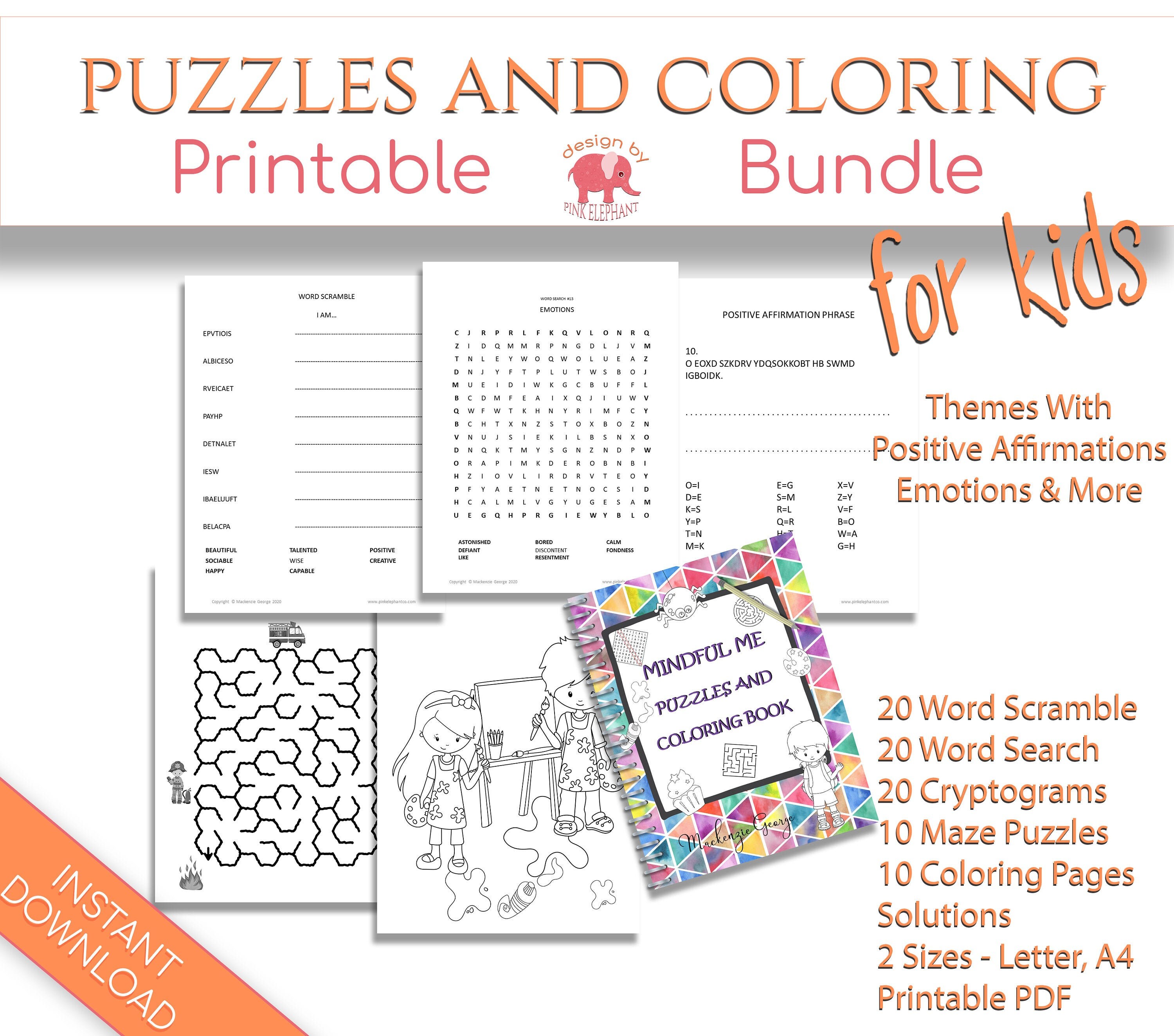 mindfulness puzzle for kids activity pack mindfulness etsy