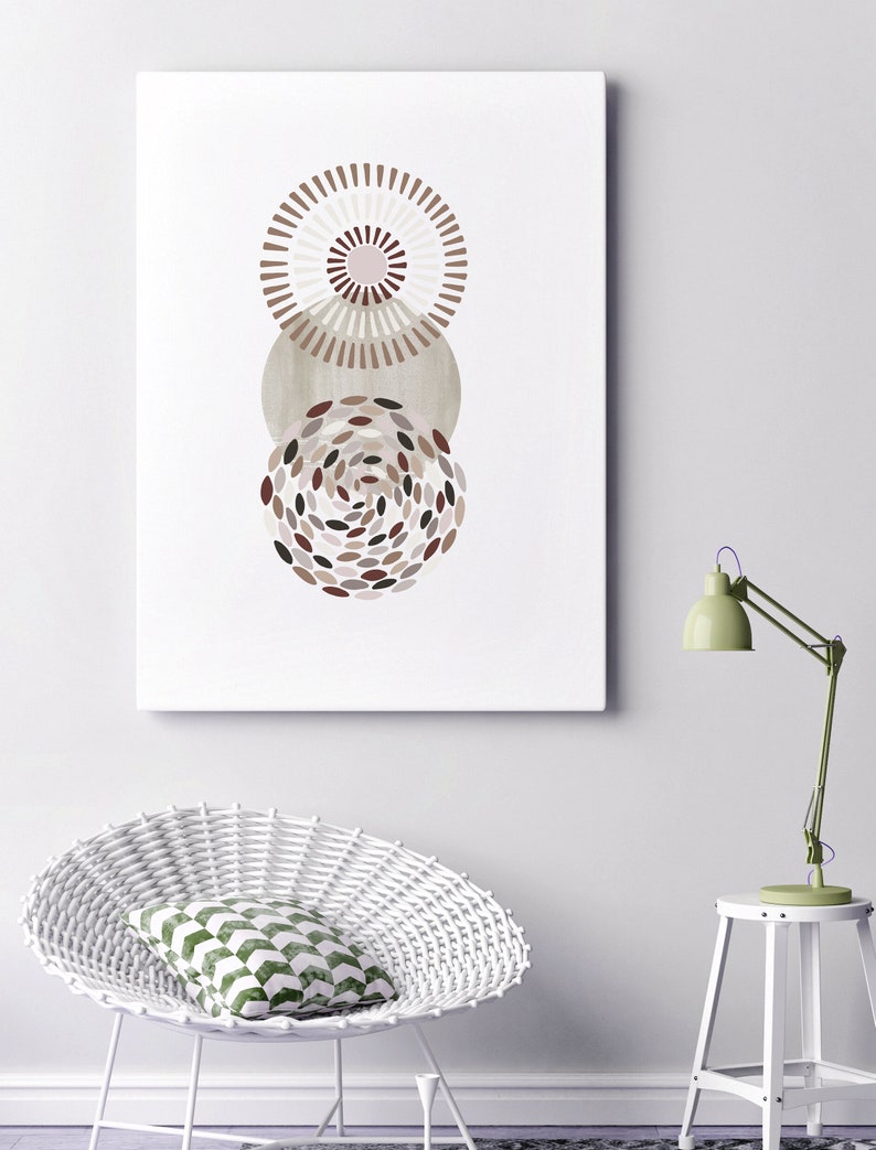 Abstract Earth Tone Wall Art Print Geometric Circle Printable - Etsy