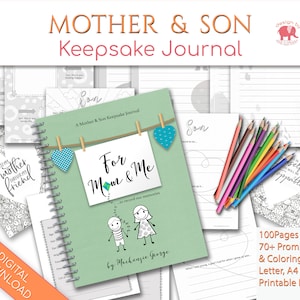 Mother and Son Writing Journal, Mom from Son Printable Memory Journal, Son from Mom Journal, Mother Son Gift for Her, Gift for Mom