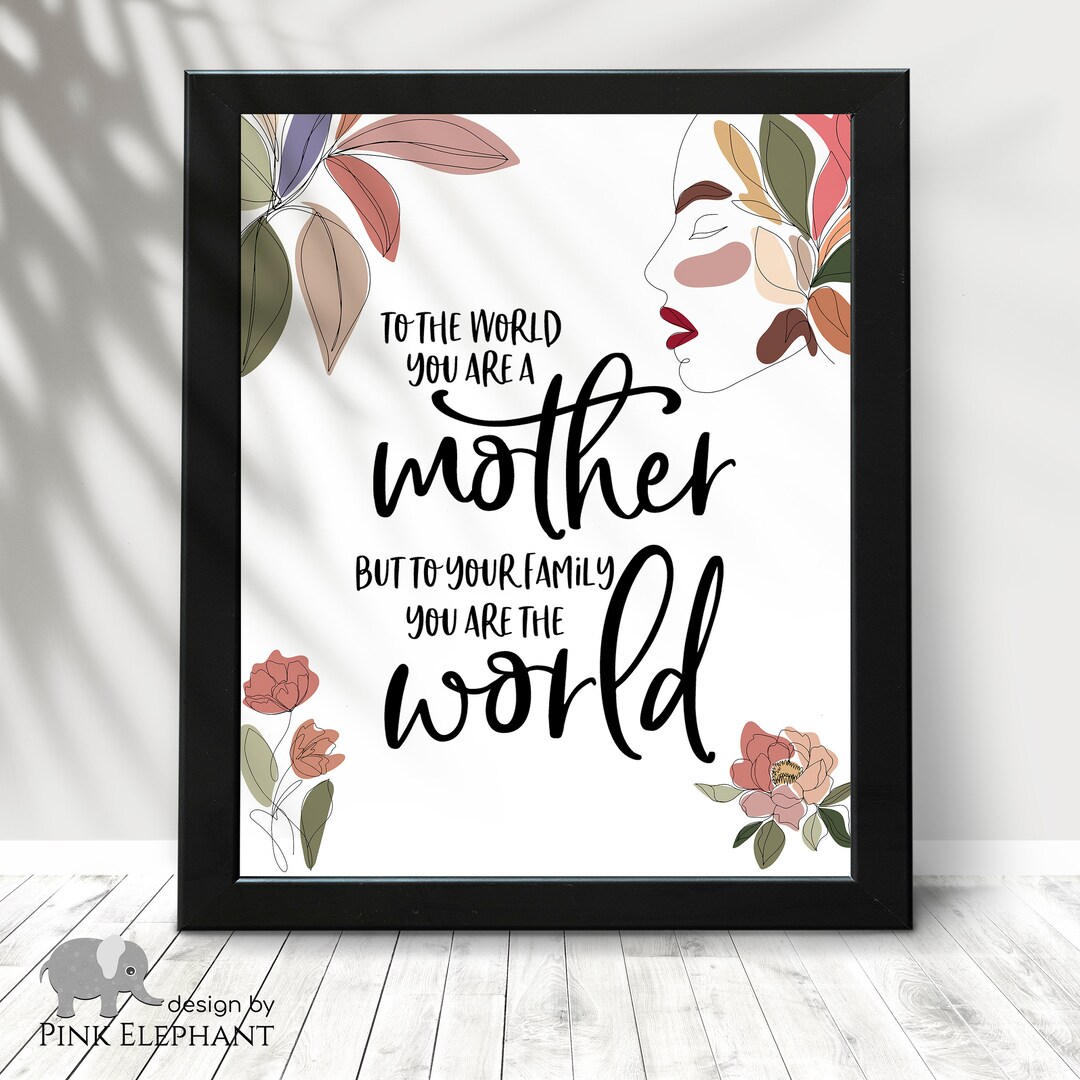 Mothers Day DIY Gift From Kids, Mom Quote Printable Line Art Print ...