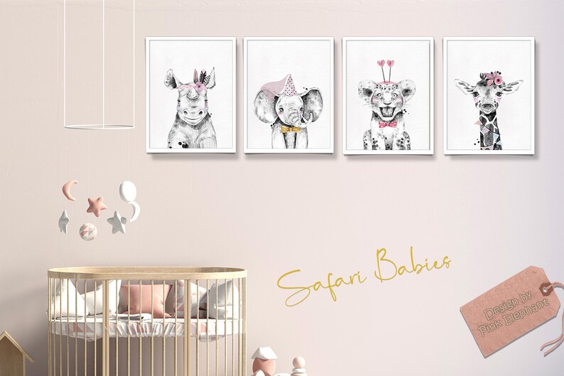 Safari Nursery Decor Printable Wall Art African Animal Etsy