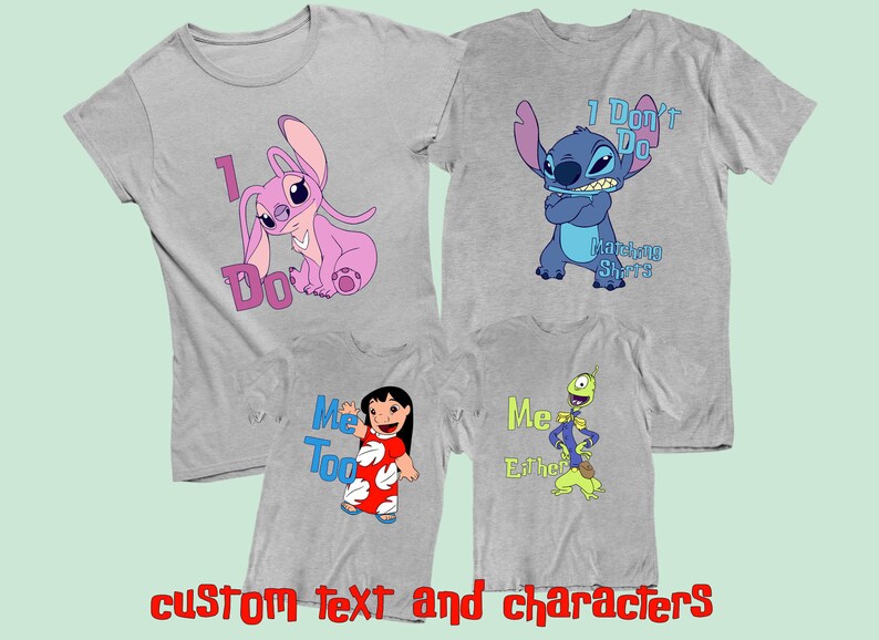 STITCH Lilo Disney Custom T-shirt PERSONALIZE tshirt Birthday gift,