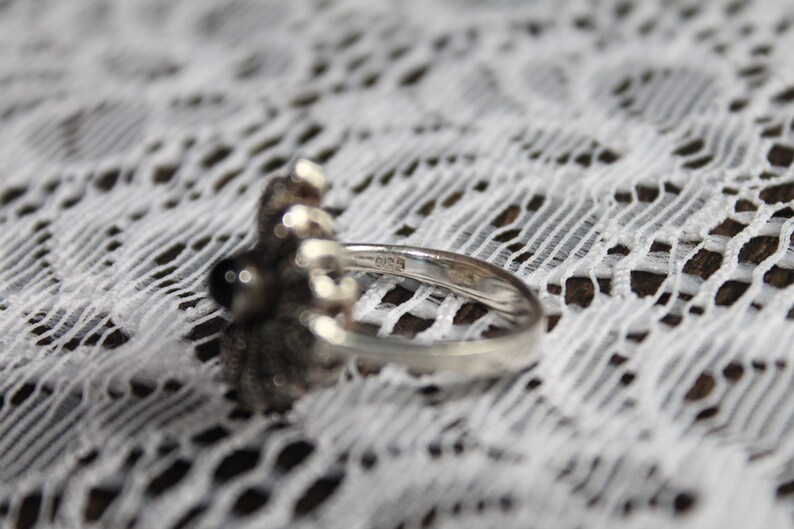 Original Art Nouveau Ring 925 Silver Onyx Market Sites