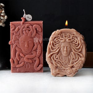 2 Styles Medusa Silicone Molds-Medusa Statue Candle Mold-Plaster/Concrete/Raysin/Soap Mold-Home Decoration-Medusa Ornaments Resin Art Mold